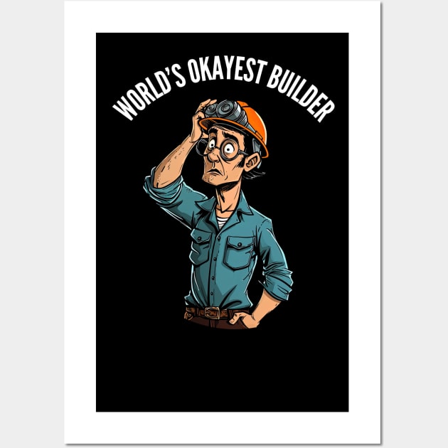 World's Okayest Builder v1 (round) Wall Art by AI-datamancer